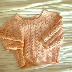 Meshki soft pink crop sweater small